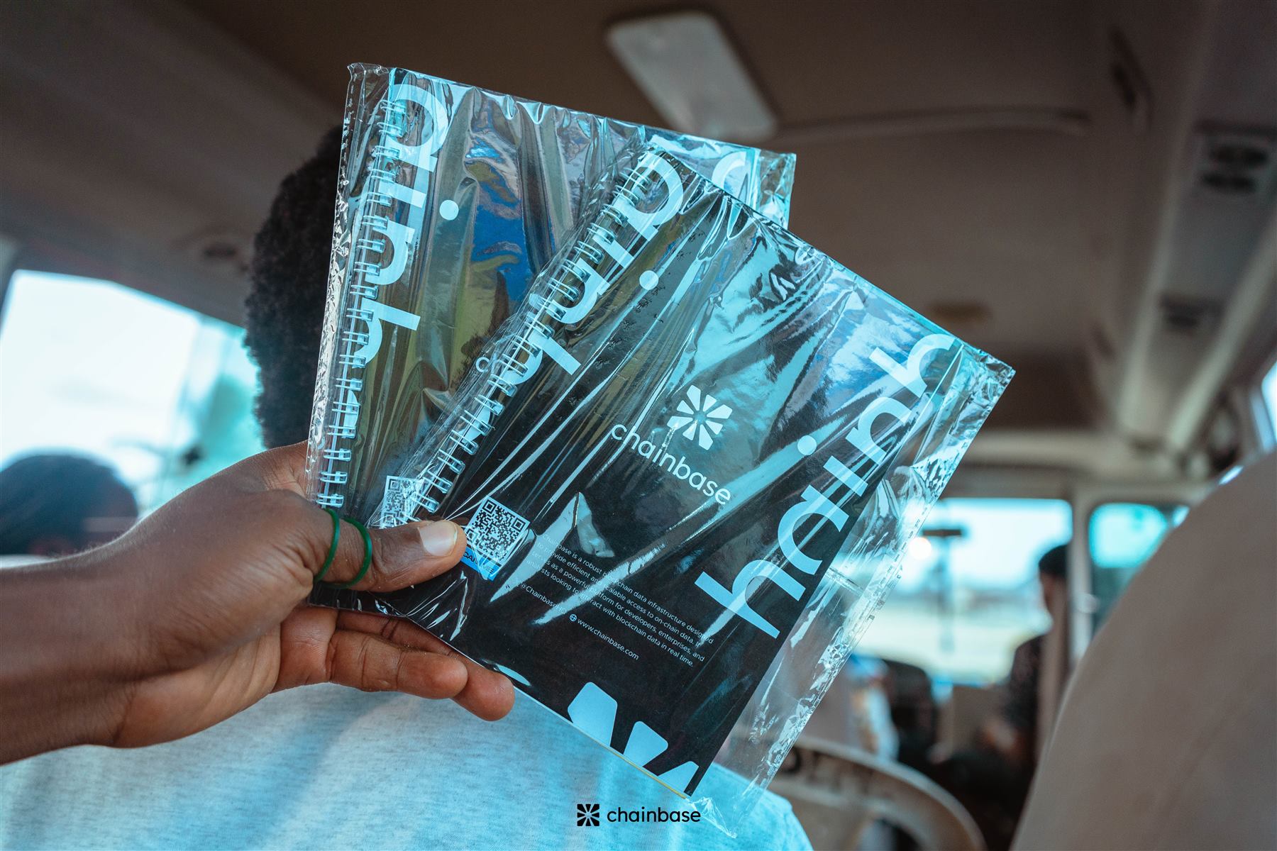 Branded Chainbase notebooks handed out at Beachfest