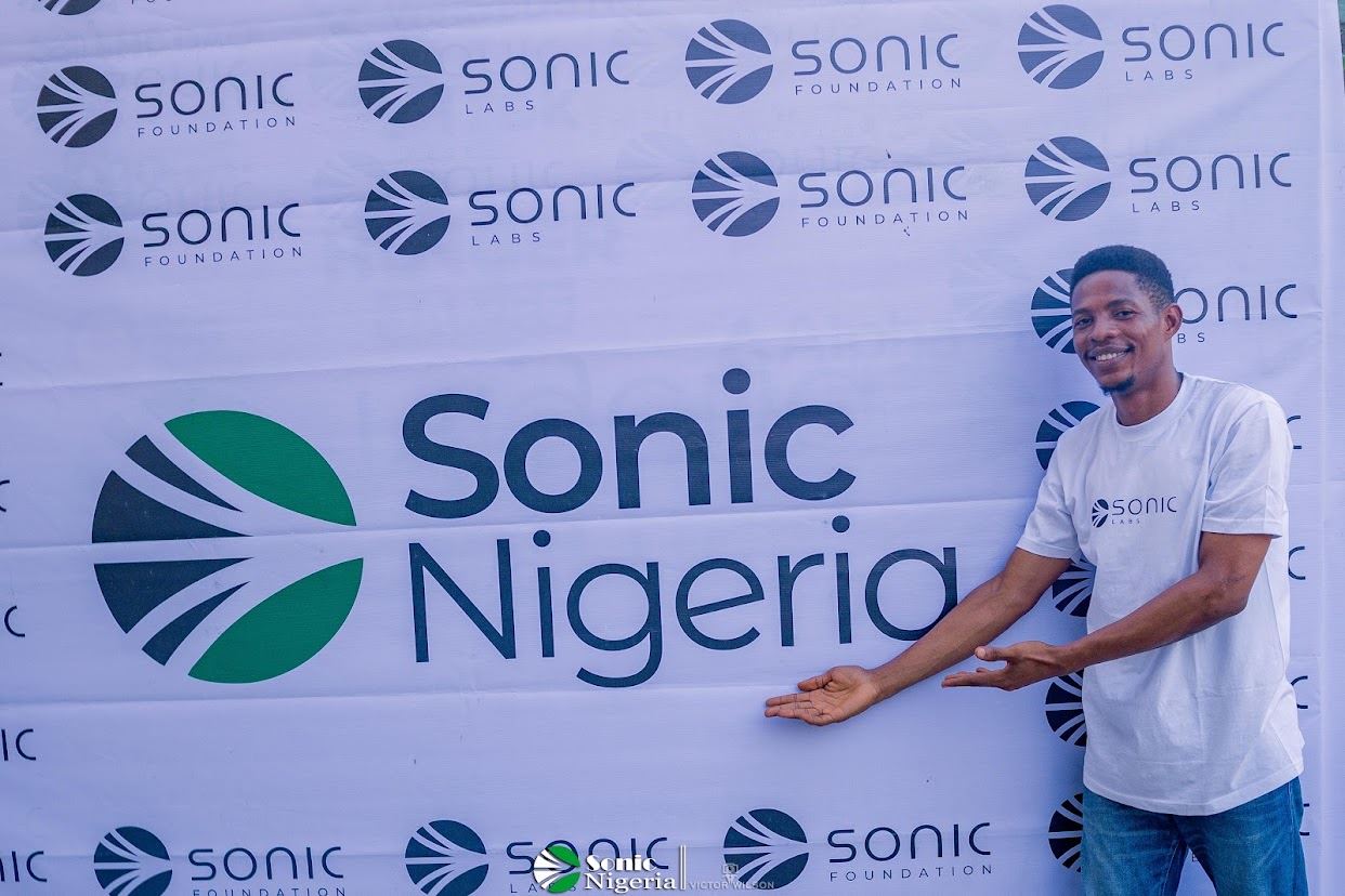 Asian Dickson at the Sonic Nigeria step and repeat banner during the UNIPORT university tour